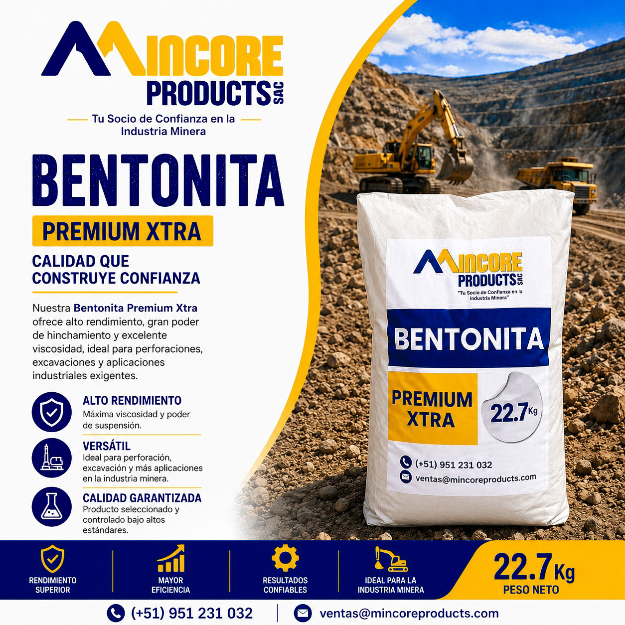 Bentonita Premium Extra - Saco de 22.70 Kg