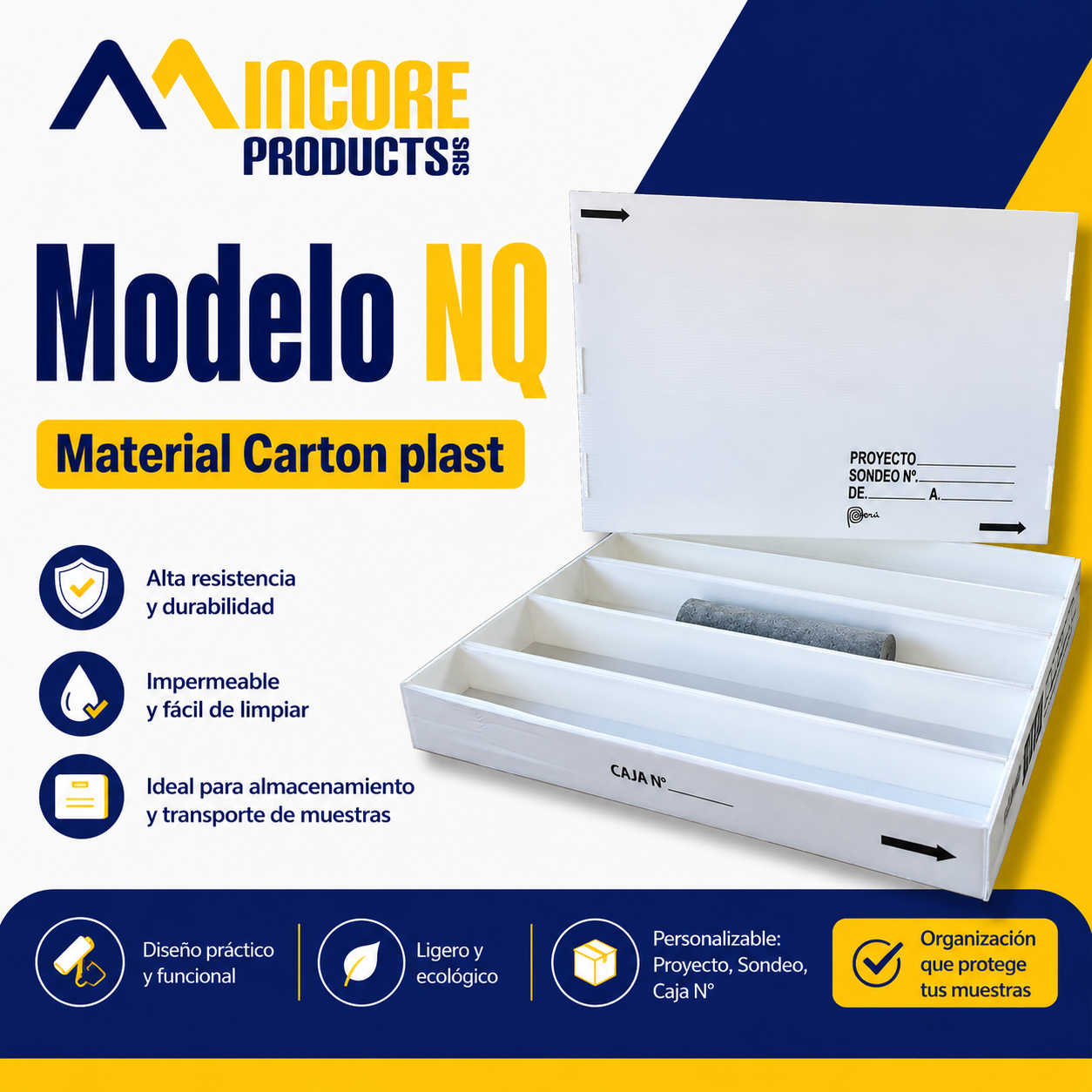 Caja porta testigos NQ - Cartón Plast