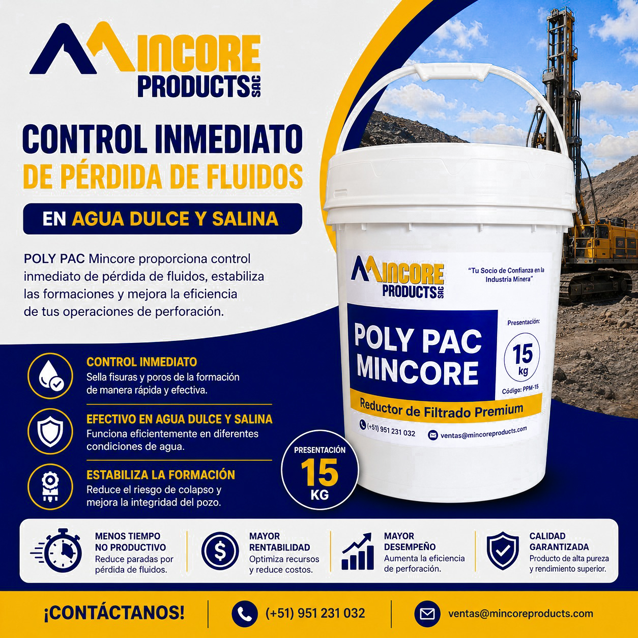 Poly Pac Mincore -  Balde 15 kg