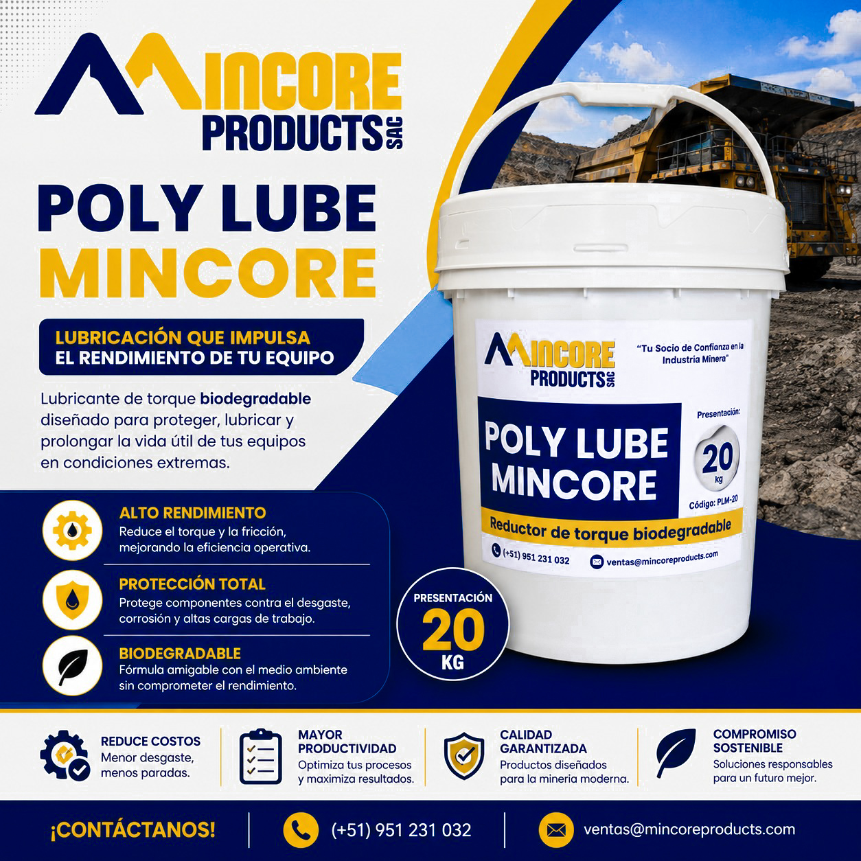 Poly Lube Mincore -  Balde 20 lts