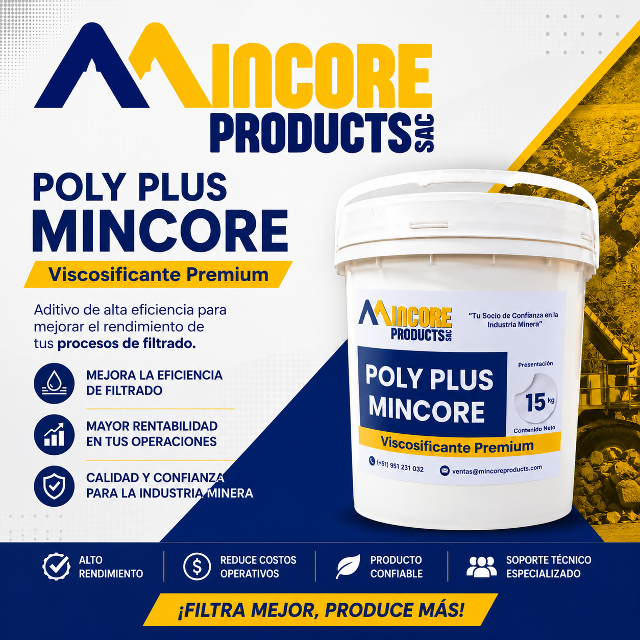 Poly Plus Mincore -  Balde 15 kg