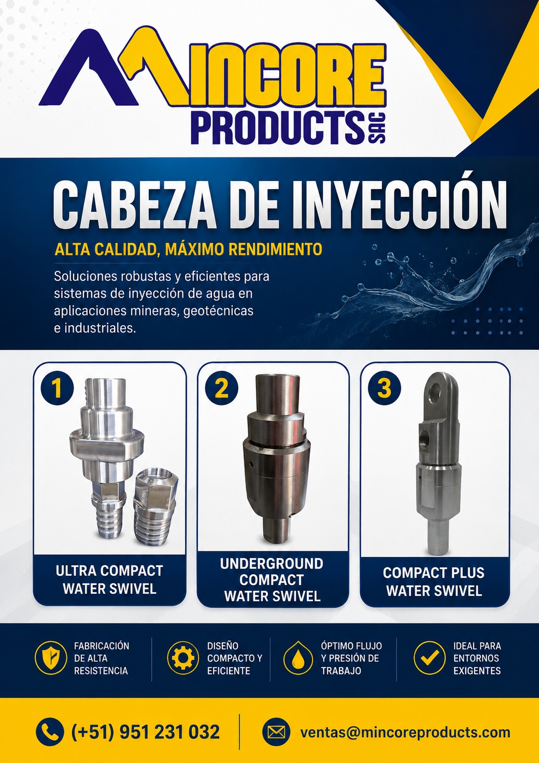 Cabezas de Inyección para Perforación Diamantin